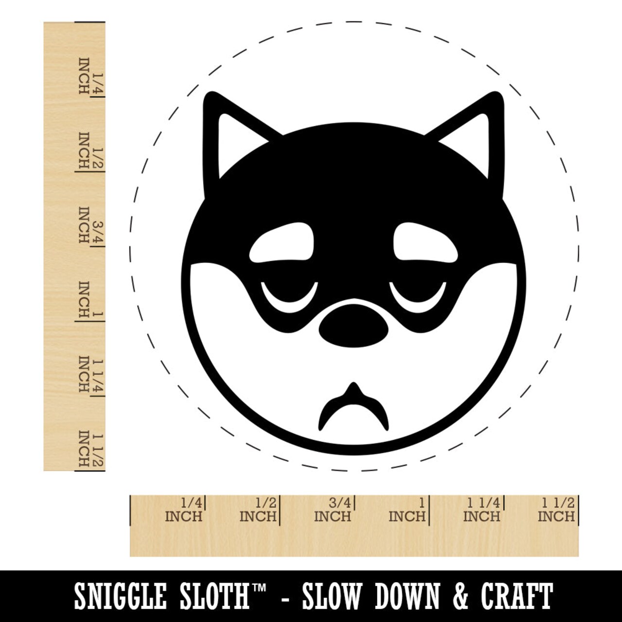 Husky Dog Face Sleepy Tired Self-Inking Rubber Stamp for Stamping Crafting Planners